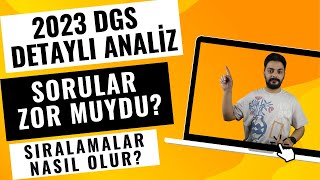 2023 DGS DETAYLI ANALİZ VE TABAN PUANLAR VE SIRALAMALAR [upl. by Nrubliw]