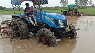 New Holland 4710 4WD and Indo Farm 3048 DI 4×4 tractor Rotavator Performance Competition  tractor [upl. by Jermaine80]