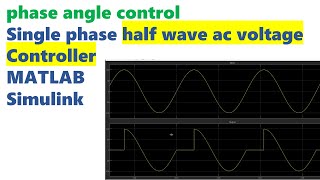 Single phase half wave ac voltage controller MATLAB Simulinkphase angle control [upl. by Kabob]