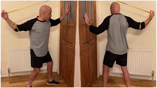 Resisting the band functionally 😉 strengthcoach functionalstrength exerciseathome exercisetips [upl. by Narton]