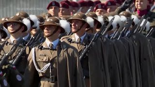 Poland showcases military might during parade [upl. by Docilu886]