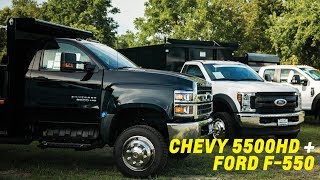 2019 Chevrolet Silverado 5500HD Dump  2019 Ford F550 SwitchN Go Dump  Double Feature [upl. by Imelida]