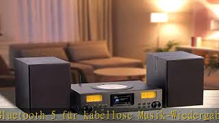 VRRadio Kompaktanlage MicroStereoanlage Webradio DAB CD Bluetooth App 300 W schwarz Mic [upl. by Asselam]