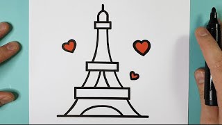 EIFFELTURM PARIS SELBER ZEICHNEN  ZEICHNEN LERNEN [upl. by Allisan]