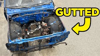 How to Remove EVERYTHING from the Engine Bay  1980 Toyota Pickup TruckHilux [upl. by Cowley194]