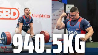 Ashton Rouska USA  1st Place 105kg Class  9405kg Total  IPF Worlds 2024 [upl. by Ahsiak968]