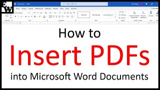 How to Insert PDFs into Microsoft Word Documents PC amp Mac [upl. by Annawoj]