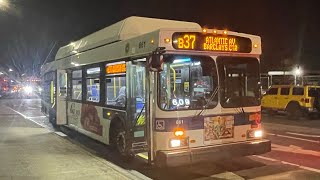 B37 bus announcements to Atlantic AvBarclays Ctr Vianova screen [upl. by Aerdnwahs]