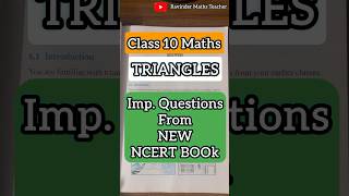 Class 10th Triangles NCERT Most Important Questions CBSE Board Exam 202425🔥shorts boards2025 [upl. by Xad]