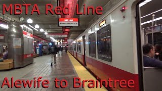 Riding MBTA Red Line from Alewife to Braintree Station [upl. by Folger]