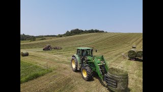 Haylage baling John Deere amp Zetor Proxima [upl. by Ahseram]