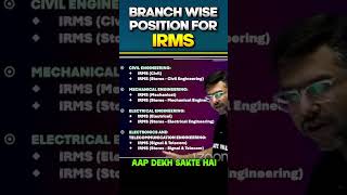 Branch Wise Positions for IRMS through ESE PW ESE [upl. by Assillam]