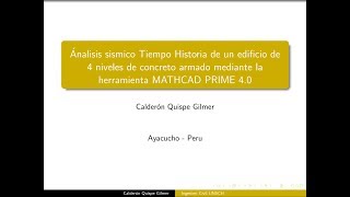 Análisis sísmico Tiempo Historia con MATHCAD PRIME  Etabs y Sap2000 [upl. by Solegna947]