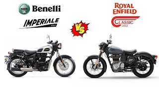 IMPERIALE 400 VS CLASSIC 350 2021  Comparison  Mileage  Top Speed  Price  Bike Informer [upl. by Lama17]