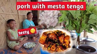 pork with mesta tenga pork recipe 😋TheBijuVlogs [upl. by Natsyrk432]