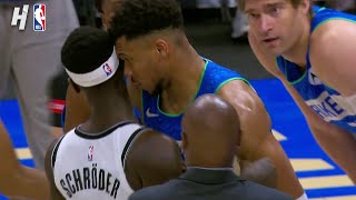 Giannis amp Dennis Schroder get into it 😱 HEATED MOMENT [upl. by Aiouqes880]