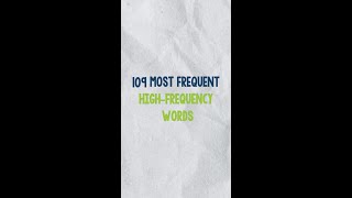 109 Most Frequent HighFrequency Wordsscienceofreading structuredliteracy structuredliteracyw [upl. by Bertold203]