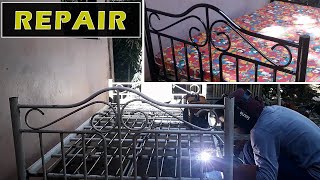 REPAIR amp RESTORE A PREFABRICATED METAL BED FRAME  WELDING amp REPAINT WORKS [upl. by Saw46]