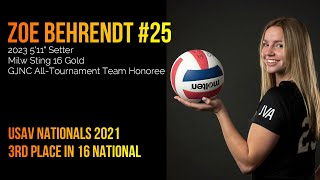 Zoe Behrendt 25 2023 511quot Setter USAV Nationals 2021 [upl. by Ys413]