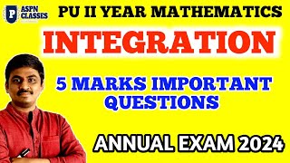 INTEGRATION 5 MARKS IMPORTANT QUESTIONS 2024  INTEGRALS OF SOME PARTICULAR FUNCTIONS [upl. by Summer972]