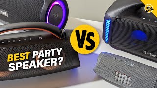 JBL Charge 5 vs Doss Extreme Boom Pro vs Tribit Stormbox Blast vs Tronsmart Party Speakers [upl. by Mandle954]