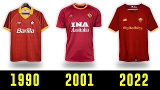 The Evolution of AS Roma Jersey 1979  2022  AS Roma Kits History [upl. by Fitzgerald]