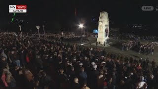 Mourners gather in New Zealand to remember ANZACs [upl. by Nivlac520]