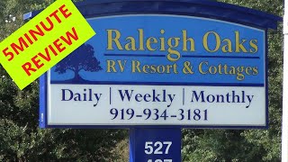 RALEIGH OAKS RV RESORT AND COTTAGES FOUR OAKS NC [upl. by Januarius]