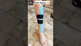 Easy Kinesiology Taping technique for shin splints Leg pain relief 👀🔥sports soccer athlete [upl. by Oppen]