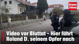 Video vor Bluttat  Hier fährt Roland D seinem Opfer nach  kronetv NEWS [upl. by Durning637]