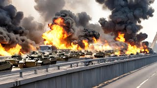 Ambush Dozens of RUSSIAN T80 Tank Convoy Destroyed by UKRAINE Troops [upl. by Ayojal]