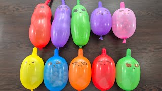 Making Pom Poms Slime with Funny Ballons Satisfying [upl. by Donohue]