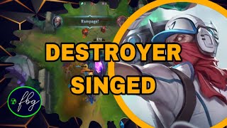 Baron Lane Singed INSANE Gameplay  Wild Rift [upl. by Anemij]