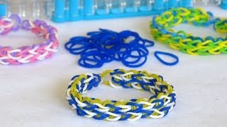 Bracelet double ligne Rainbow loom en 3 couleurs [upl. by Publius]