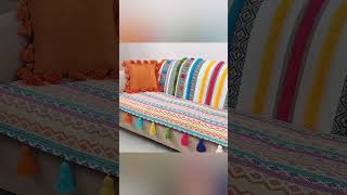 sofa cover and cushion cover design with tassels design viralvideo shorts [upl. by Marcella293]