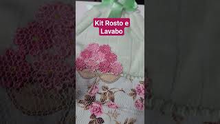 JOGO KIT ROSTO E LAVABO COM BORDADOS MARAVILHOSOS E ELEGANTES [upl. by Zennie]