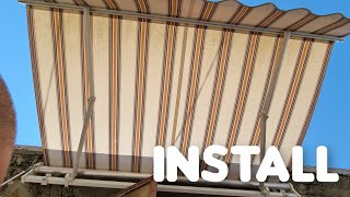 How to install Awning DIY Sun shade tent Installation [upl. by Sibyl]