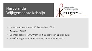 Martine Oldhoff  Hervormd Krispijn  24 december 2023 [upl. by Makell]