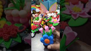 DIY Clay flower vase ।। Clay craft ।। Clay art ।। diy shorts art craft clayart creative [upl. by Nnawaj448]