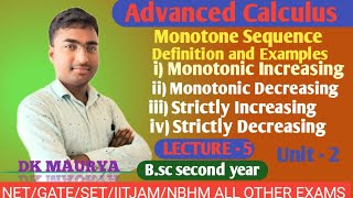 Monotonic Increasing Sequence  Monotonic Decreasing strictly Increasing And strictly Decreasing [upl. by Hallerson]