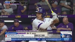 Steven quotMonsterquot Milam goes yard in LSUs win over Nicholls [upl. by Ijat651]