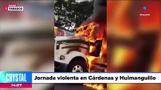 Cárdenas Tabasco vive jornada violenta  Noticias con Crystal Mendivil [upl. by Devi661]