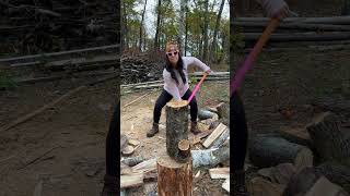 100 Day Wood Splitting by Hand Challenge  Day 10 axe woodchopping logsplitter challenge shorts [upl. by Aicre]