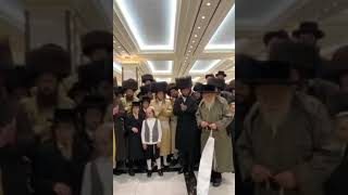 Toldos Aharon Rebbe Dances Mitzvah Tantz At Shisha Wedding  Elul 5783 [upl. by Ahsiryt]