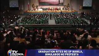 UP grads protest during graduation ceremonies [upl. by Homerus715]