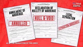 Ano ang pagkakaiba ng annulmentdeclaration of nullity of marriage at legal separationNeed to Know [upl. by Stimson293]