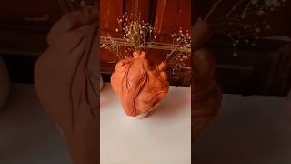 Diy heart Vase 😍🥀🤌 diy artshorts shorts artist art heart homedecor aesthetic artinspiration [upl. by Ellener440]