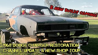 1968 Dodge Charger Restoration  Channel Update amp New Shop Tour [upl. by Adnar]