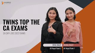 Interview with All Nepal Rank 1 Rizma Raut and Rank 2 Riya Raut of CA CAP I Exams December 2022 [upl. by Elyse]