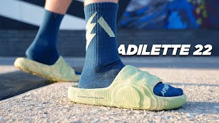 Adidas ADILETTE 22 Slides Review YEEZY Slide Rip Off [upl. by Hesther]